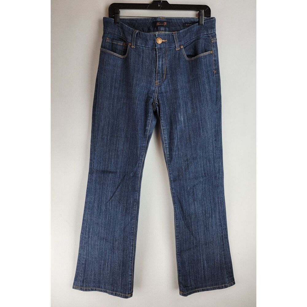 Seven7 Womens Size 6 Blue Dark Wash Bootcut Cotton Spandex Jeans
